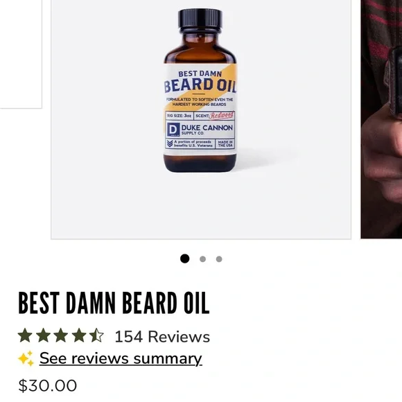 NWT best damn beard oil duke cannon redwood scent - Picture 2 of 2